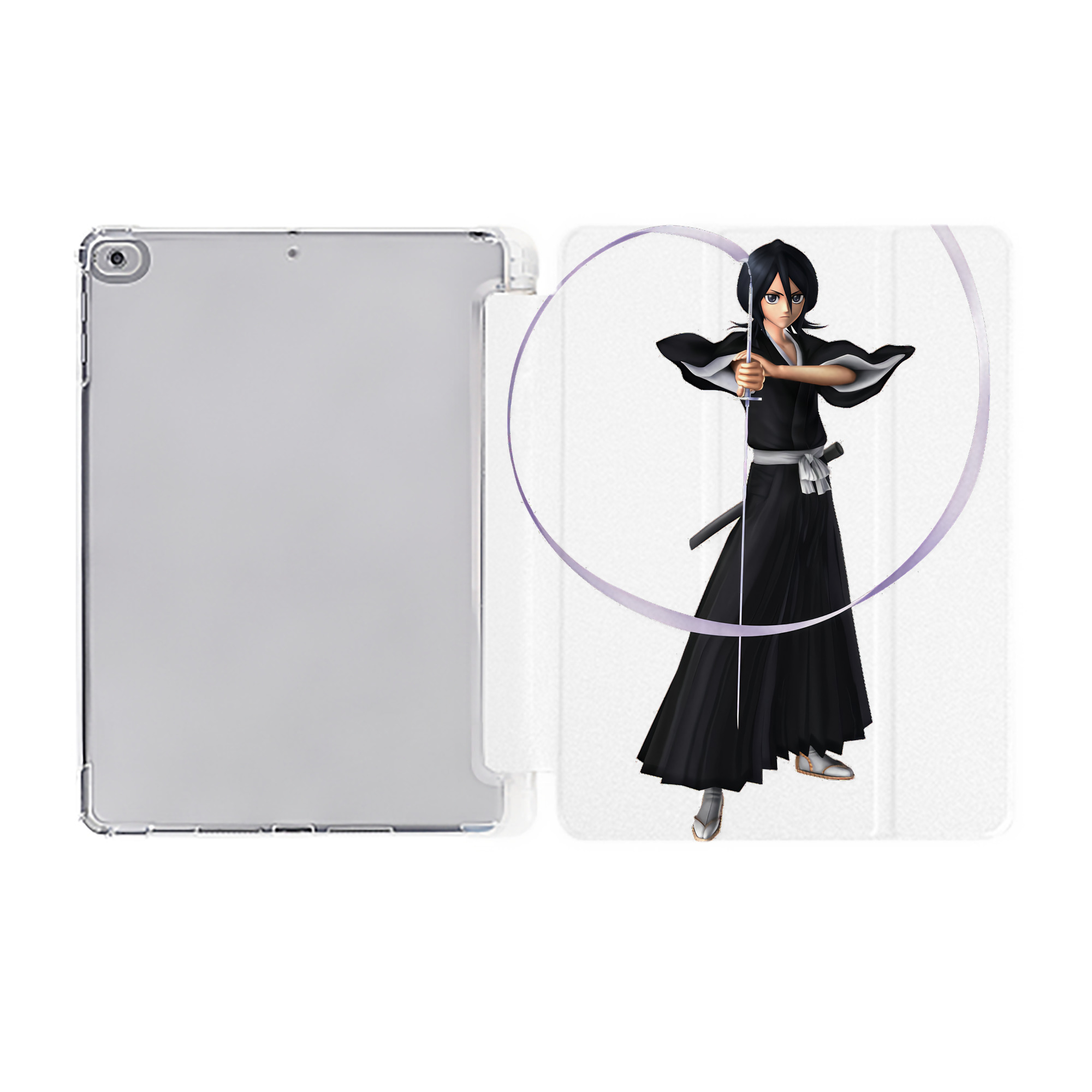 （画像用） ブリーチ 朽木ルキア BLEACH Kuchiki Rukia IPad ケース ペン収納付き 三つ折りスタンド PUレザー×シリコン 対応機種9.5/10.5/10.9インチ